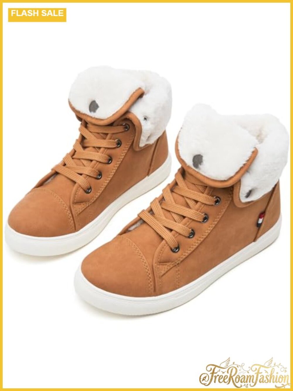 Women's Faux Leather Faux Fur Lined Ankle Boots Lace Up Combat Boots
